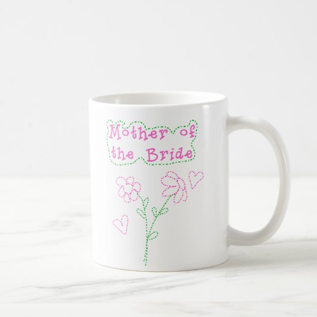 Mug Mère rose de fleurs de jeune mariée (Droite)