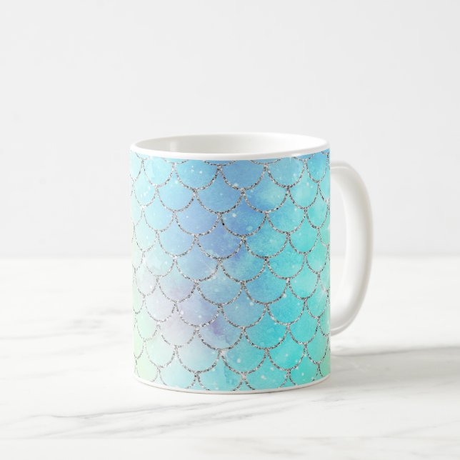 Mug Mermaid Scales Ocean Faux Parties scintillant (Devant droit)