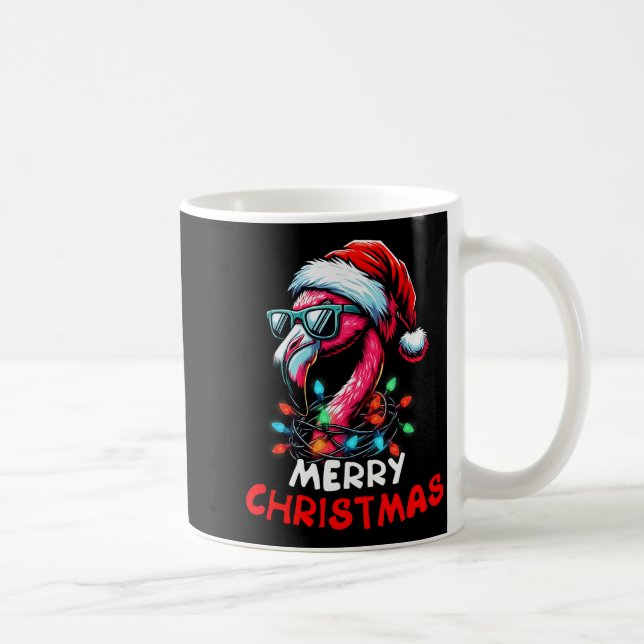 Mug Merry Christmas Hat Santa Flamingo Christmas Light (Droite)