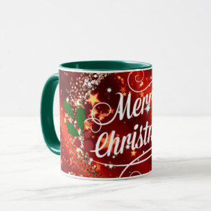 Mug Merry Christmas, holiday red design
