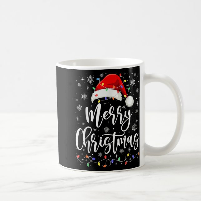 Mug Merry Christmas Lights Red Santa Family Xmas Pajam (Droite)