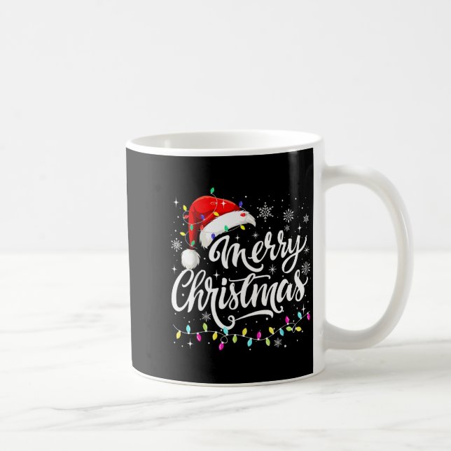 Mug Merry Christmas Lights Red Santa Hat Xmas Family M (Droite)