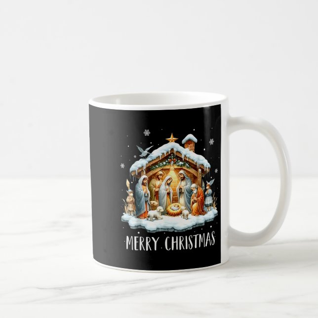Mug Merry Christmas Nativity Scene North Star Baby Jes (Droite)