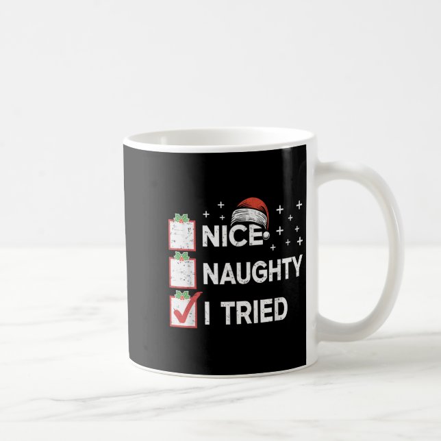 Mug Merry Christmas Nice Naughty I Tried Christmas Lis (Droite)