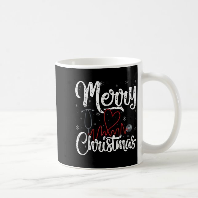 Mug Merry Christmas Nurse Nursing Stethoscope,  (Droite)