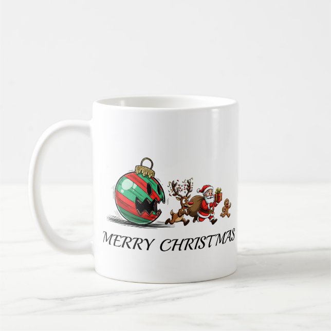 Mug Merry Christmas Ornament Monster (Gauche)