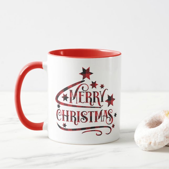 Mug Merry Christmas Snowflakes (Avec donut)