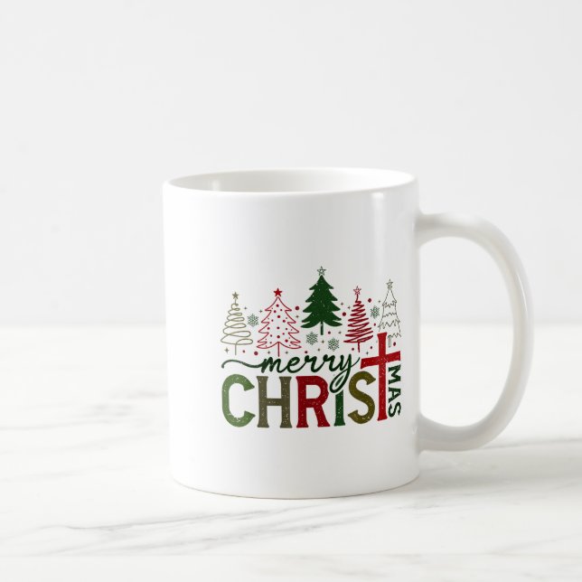 Mug Merry Christmas Xmas Christian Jesus Family Pajama (Droite)