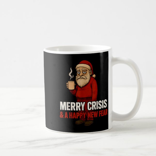 Mug Merry Crisis Happy New Fear Year 2026 Funny Adult  (Droite)