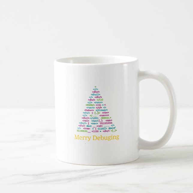 Mug Merry Debugging Code Christmas Tree Art (Droite)