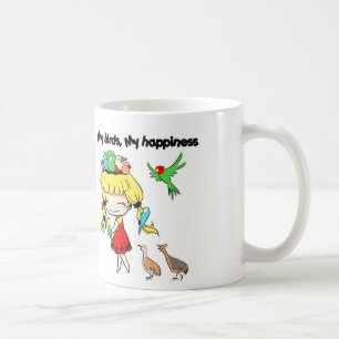 Mug Mes oiseaux ma bande dessinée mignonne de bonheur