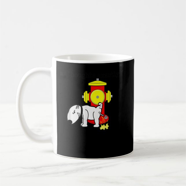 Mug Mes pensées Exactement Chien levant la jambe sur l (Gauche)
