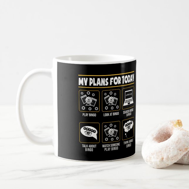 Mug Mes Plans Pour Aujourd'Hui Drôle Jeu Lucky (Avec donut)