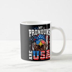 Mug Mes pronoms sont aigle patriotique Usa drôle 4 jui