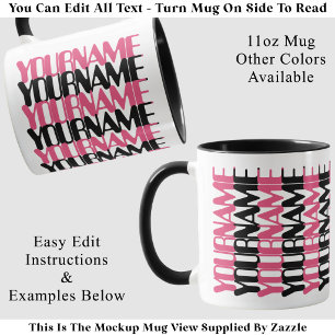 Mug Message Caché Personnalisé Court Nom Personnalisé 