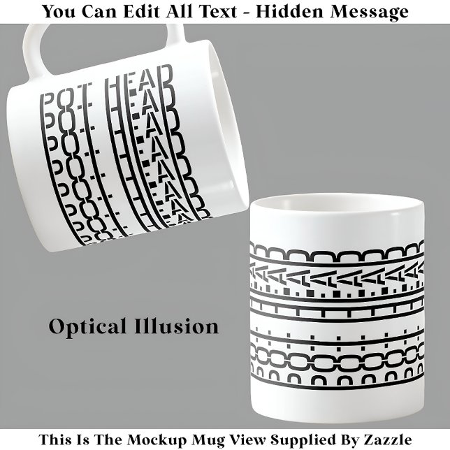 Mug Message caché Pot Tête de café Addict 119B Drôle (Créateur téléchargé)