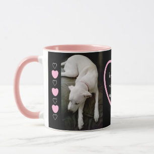 Mug Message d'amour de chien blanc dormant mignon dans