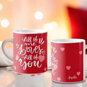 Mug Message d'amour personnalisé Cœurs Nom personnalis