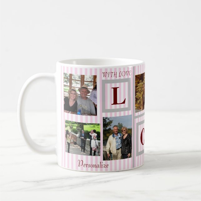 MUG MESSAGE D'AMOUR REMPLIR FACILEMENT LA PHOTO COLLAG (Gauche)
