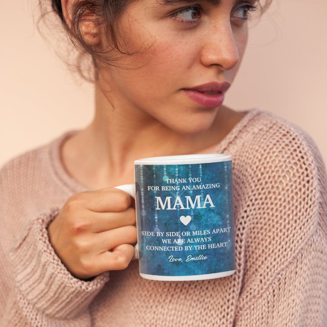Mug Message de coeur de Mama Merci Personnalisé (Mama Thank You Heartfelt Message Personalized Coffee Mug
)