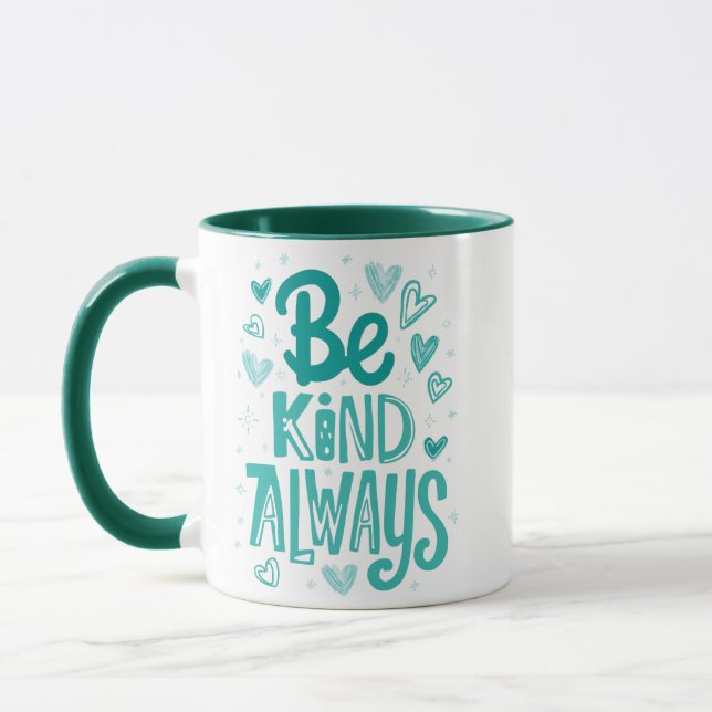 Mug Message de motivation turquoise "Be Kind" (Gauche)