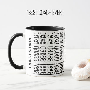 Mug Message masqué Meilleur entraîneur personnalisé ja