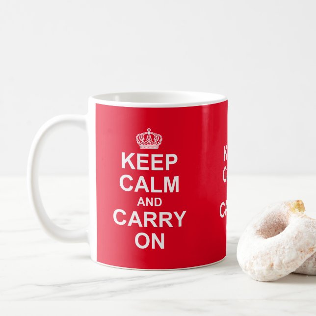 Mug Message Rétro "Restez Calme Et Continuez", (Avec donut)