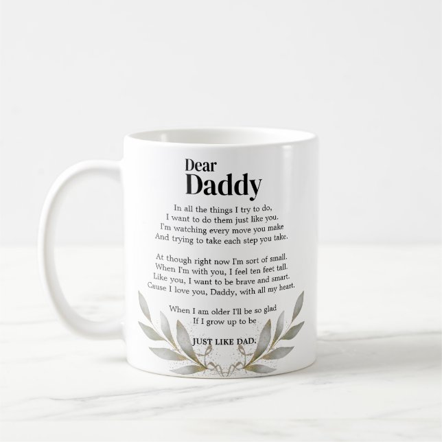 Mug Message sincère du fils à papa (Gauche)