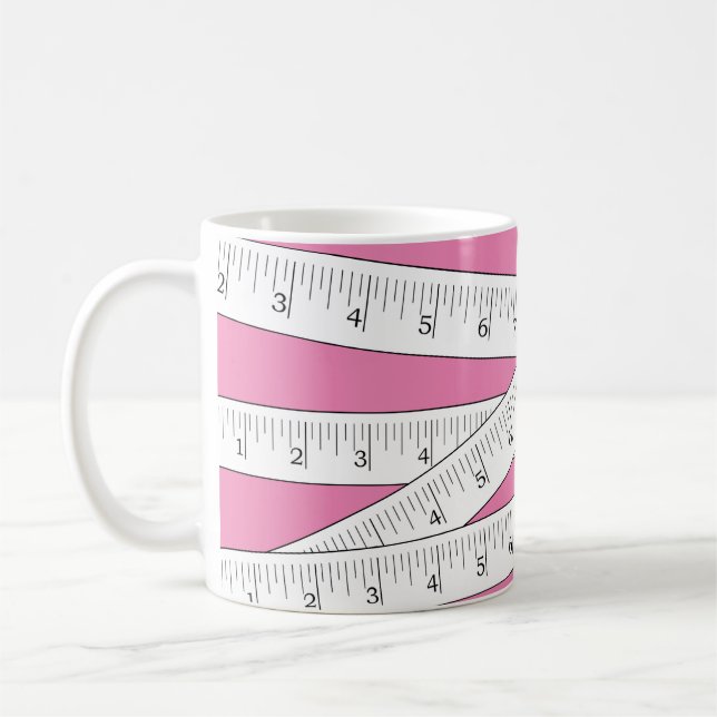 Mug Mesure sur bande Novelité rose (Gauche)