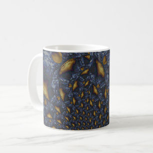 Mug Métal Moulé or et argent bleu