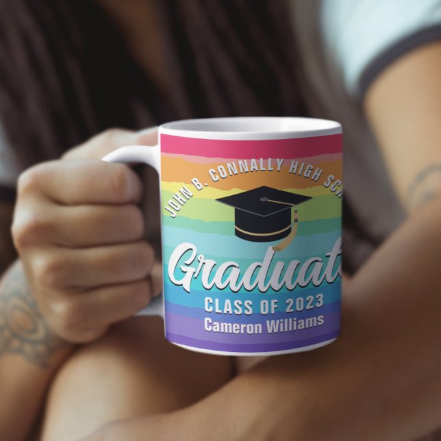 Mug Mete Rainbow Graduate Custom LGBTQ Graduate (Créateur téléchargé)