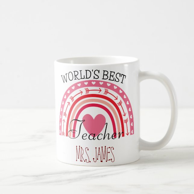 Mug Mete Rainbow World's Meilleur Enseignant Valentine (Droite)