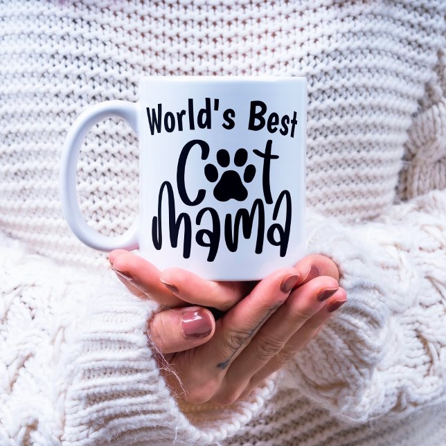 Mug Mete World's Best Cat Mama 1 Empreinte de patte ph (Créateur téléchargé)