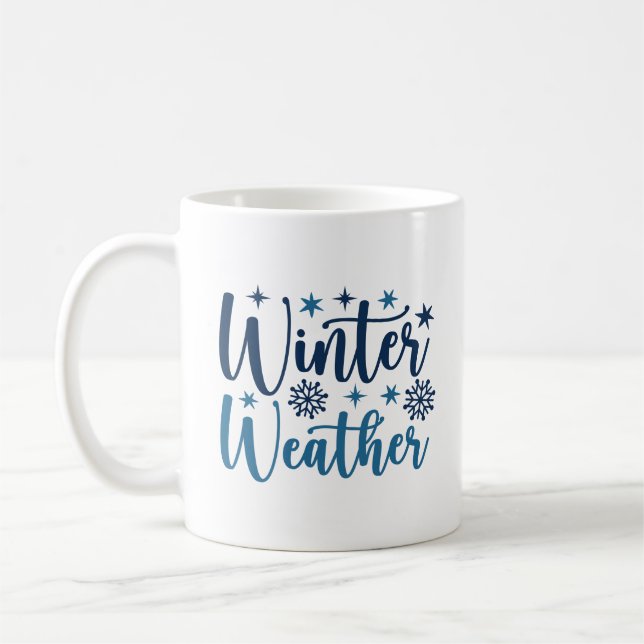 Mug Météo d'hiver - Typographie des Fêtes Neiges (Gauche)
