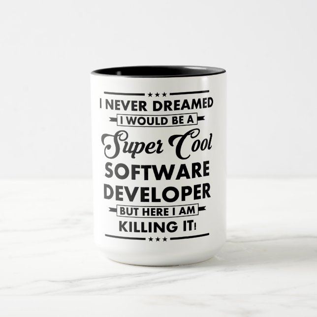 Mug Métier/Profession Drôle Super Développeur Cool (Centre)