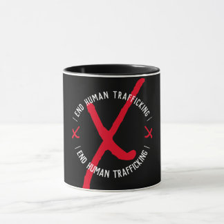 Mug METTRE FIN AU TRAFIC HUMAIN XXX en noir
