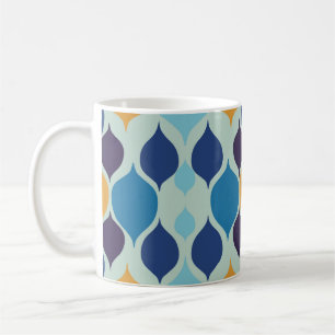 Mug Mi-siècle 1960 Géométrique Bleu