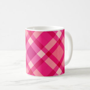 Mug Mi-siècle moderne Plaid, Fuchsia rose et vin
