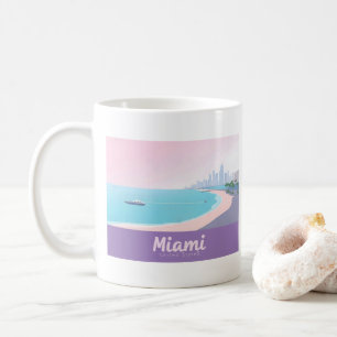 Mug Miami Floride Côte Cityscape Pastel Travel
