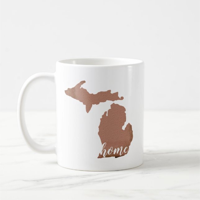 Mug Michigan Silhouette Cuivre Maison blanche (Gauche)