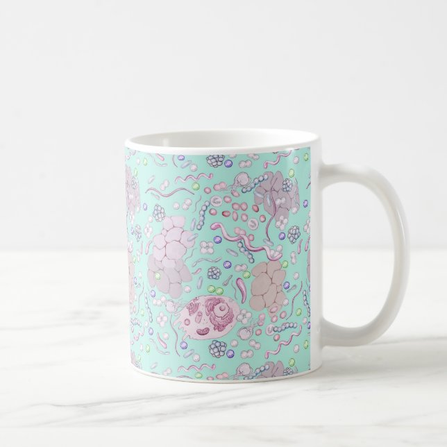 Mug Microbiologie dans le bleu (Droite)