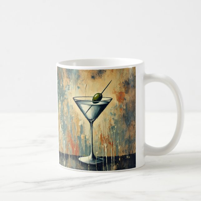 Mug Mid Century Mixed Media Martini Art (Droite)