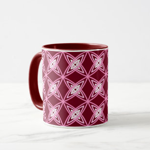 Mug Mid Century Modern Atomic Print - Vin Bourgogne