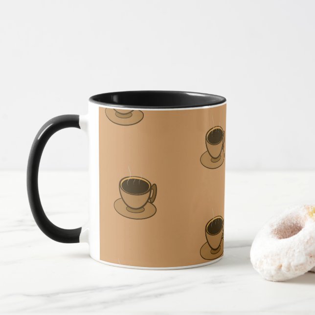 Mug Mid Century Moderne Brown Cosy Coffee Cup (Avec donut)