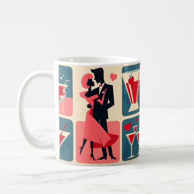 Mug Mid Century moderne Valentine Dancing Couple (Gauche)