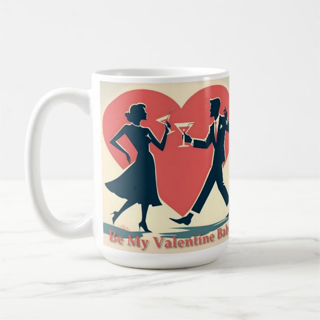 Mug Mid Century Valentine moderne Hip Dancing Couple (Gauche)