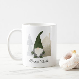 Mug Mignet Green Gnome et Maison   Nom Noël