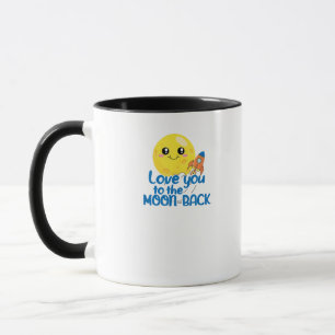Mug Mignon Amour Jusqu'à la Lune et Retour Fusée Espac