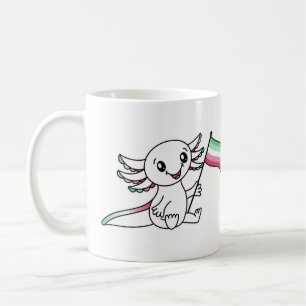 Mug Mignon Axolotl avec drapeau de fierté Abrosexuelle