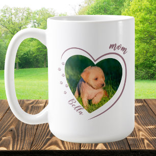 Mug Mignon cœur photo empreintes patte chien chat mama
